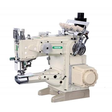 High speed cylinder bed interlock sewing machine with automatic trimmer