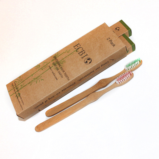 Green Packaged Bamboo Toothbrush