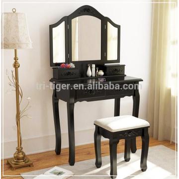 2018 hot selling new design wood dressing table white bedroom dresser