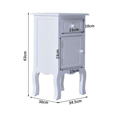 Bedside Table Night Stand Wood Cabinet Storage Home Furniture Side Table White