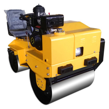 Small ride on double wheel road roller