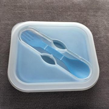Portable silicone  collapsible bento box food container