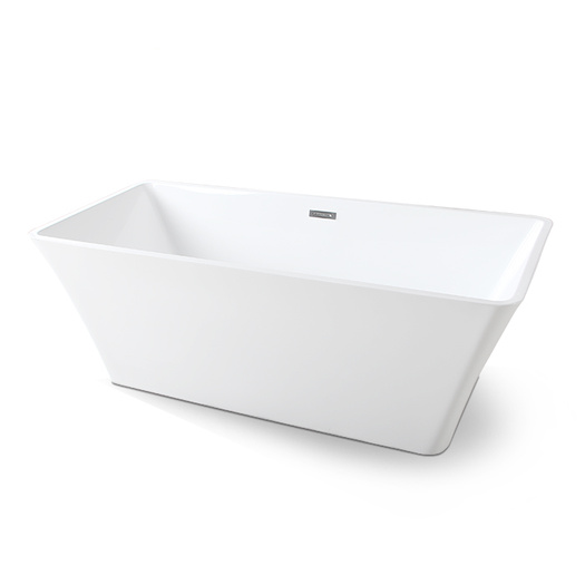 White Contemporary Square Freestanding Tub
