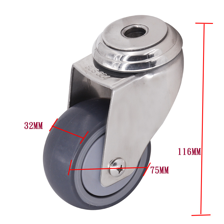 3 Inch Tpr Bolt Hole Caster
