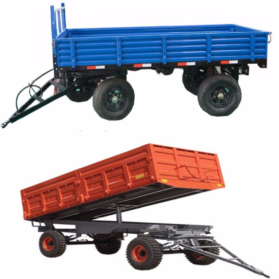 Agricultural double axle 4 wheel hydraulic tipping trailer