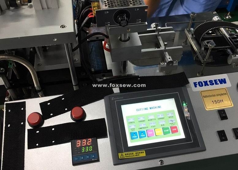 Automatic Webbing Cutting Machine Hot Knife with Hole Puncher and Collecting Device FOXSEW FX-150H -3