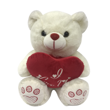 Valentine Plush Bear White