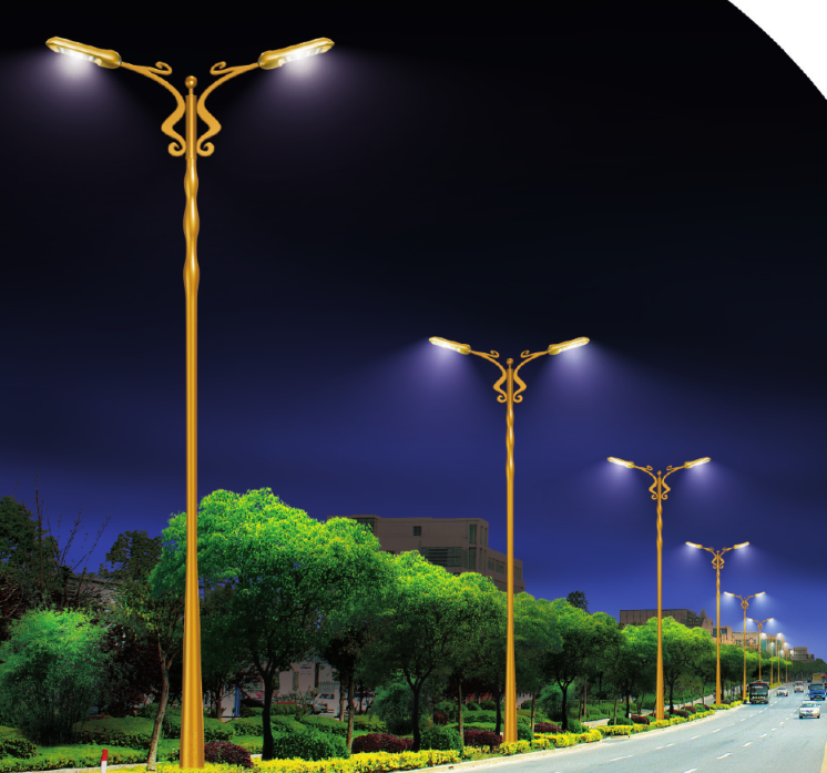 Conical aluminum alloy spinning lighting pole