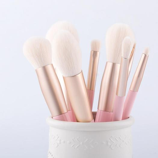 10pcs luxury makeup brushes for cherry powder
