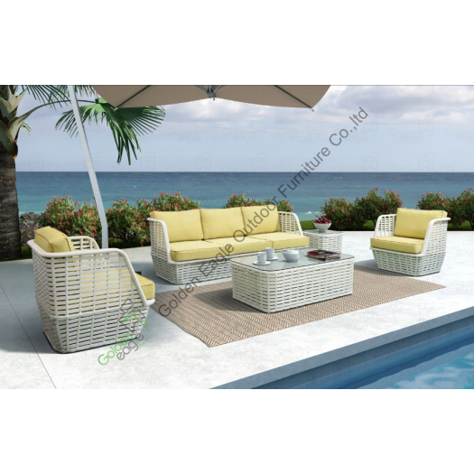 rattan patio 4pcs furniture aluminum frame sofa set