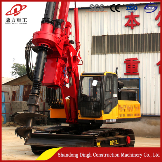 Tracked portable pile driver for construction site