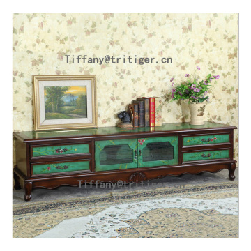 American Style Solid Wood Cabinet Hand Painting Furniture cabinet