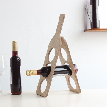 Foldable 3 Bottles Wood Wine Rack