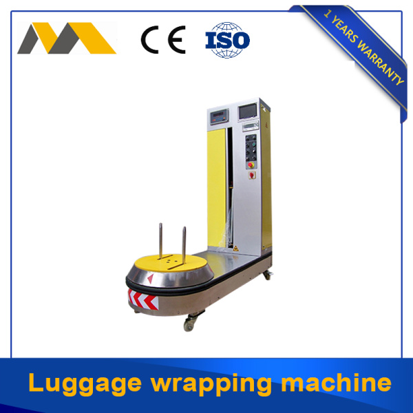 Luggage case wrapping machine with stretch film packing
