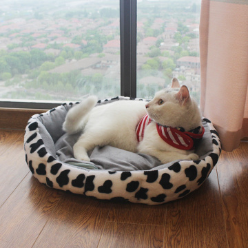 Oval Dimple Soft Plush Pet Cat Dog Bed