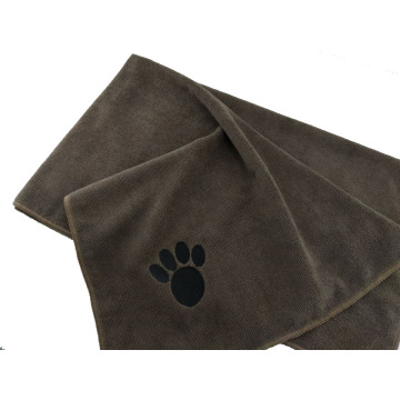 microfiber dog cat paw embroidery towel