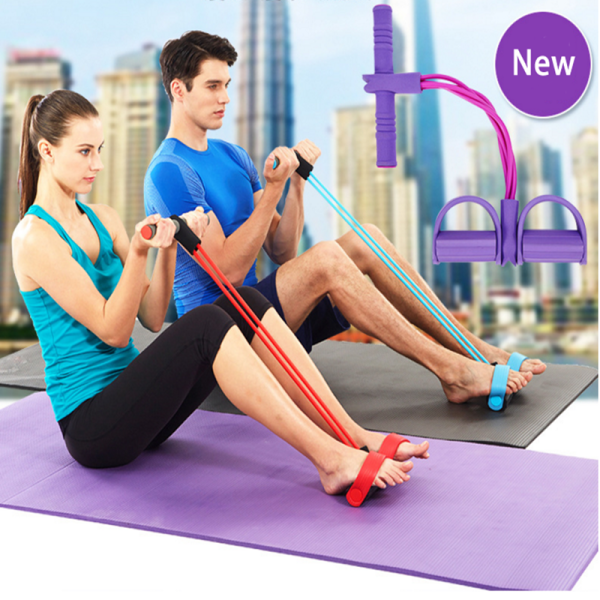 latex exercise resistance bands foot pedal trainer