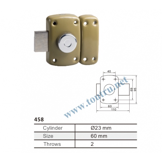 Secur rim door lock solid brass lock