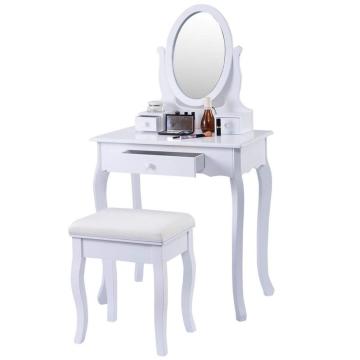 Vanity Table Jewelry wood Makeup Desk Bench Dresser w/ Stool