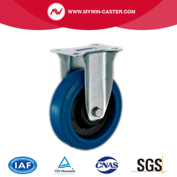 3'' Plate Fixed Blue Elastic Rubber Caster