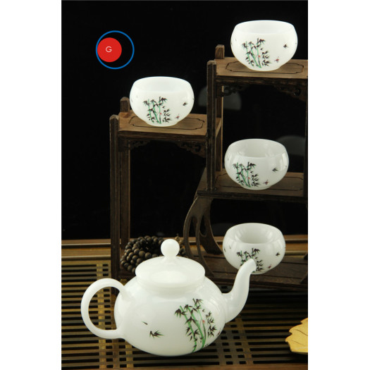 Hot Sale Milk Glass Teaware of Chinese Style