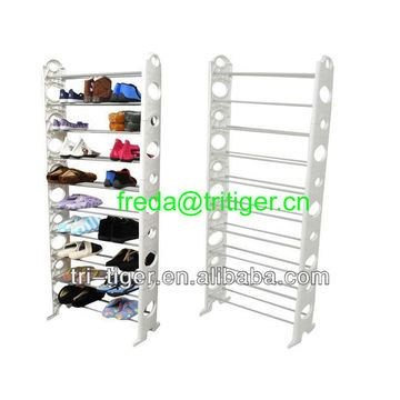 10 Tier 30-Pair Plastic Shoe Racks Tower