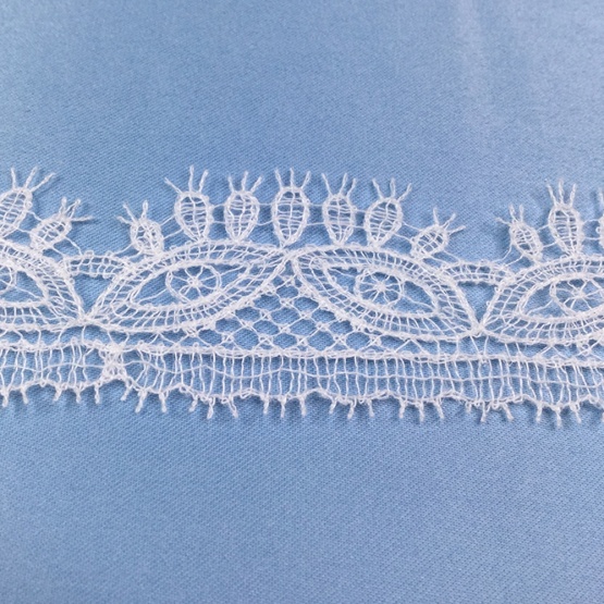 White Bridal Thick Lace Trim by Yard