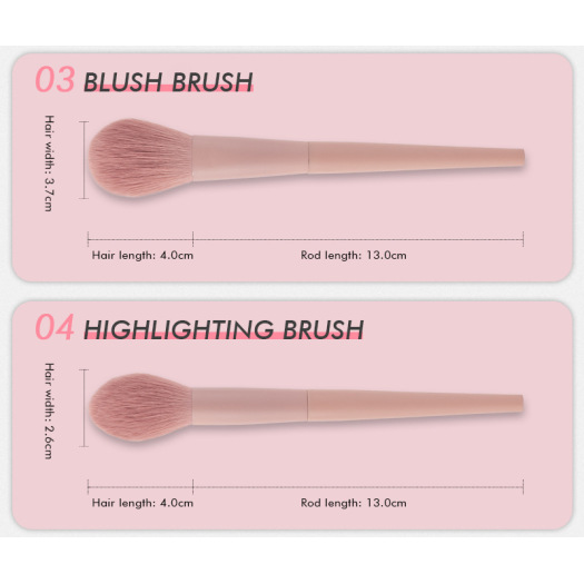 11pCS wholesale silver and pink makeup brush custom