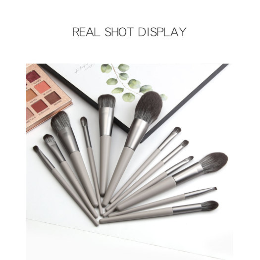12Pieces Professional Grey Makeup Brush Set custom logo