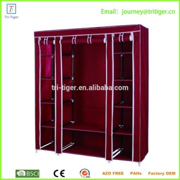 3 Door Portable Clothes Closet Wardrobe Storage Organizer