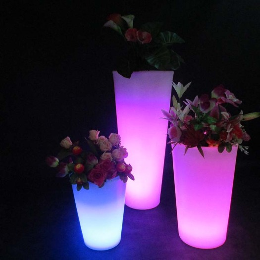 Plastic Illuminated Flower Pot Home Decoration LED Planter