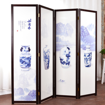 Chinese folding screen folding mobile living room split solid wood screens