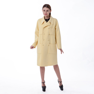 New yellow cashmere overcoat