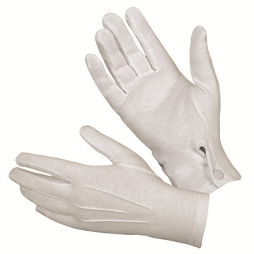 half finger white cotton military police hand glove