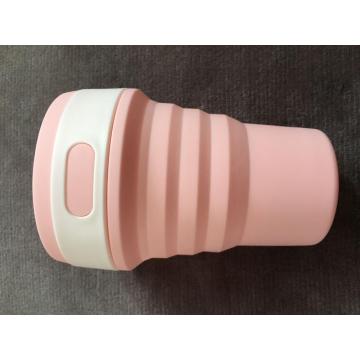 Silicone two-color folding portable water cup with lid