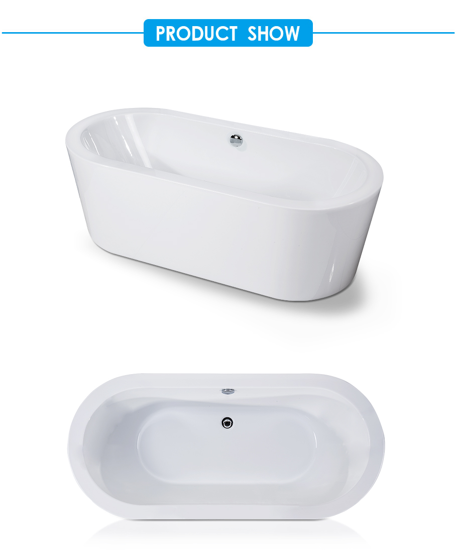 Mermaid Center Drain Soaking Tub in White