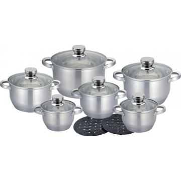 14pcs Saucepot with glass lid
