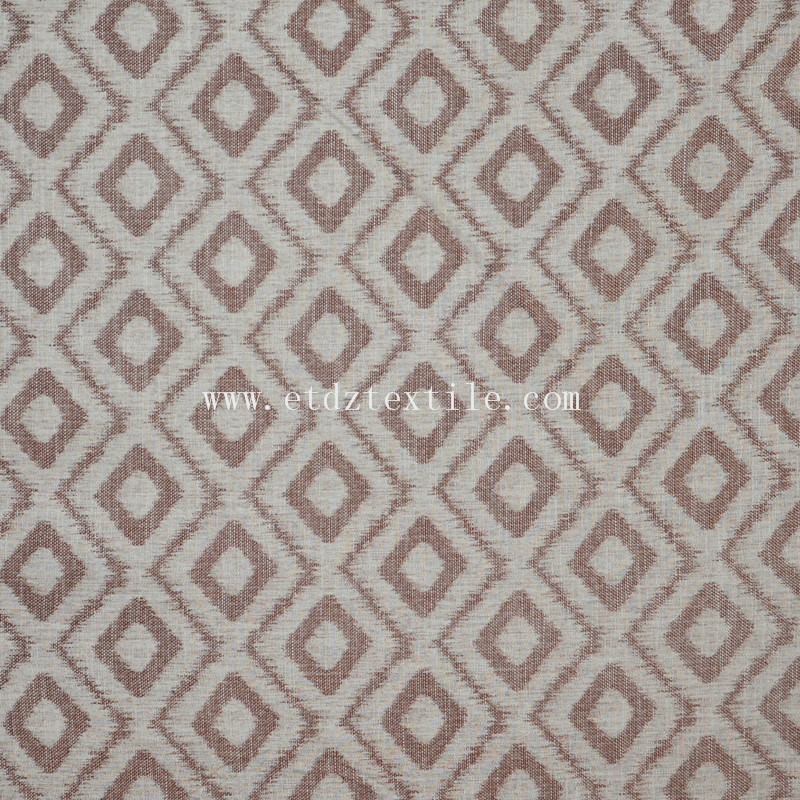 6016 New Chocolate 100% Polyester Linen Like Jacquard Curtain  Fabric