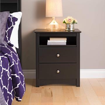 2-Drawer Wooden Bedside Table Cabinet Nightstand Furniture