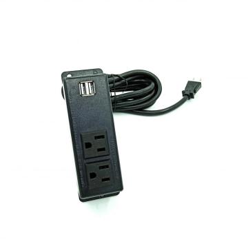 2 Sockets Surface Power Outlet with 2 USB