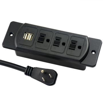 US 3-Outlets Power Unit With USB Sockets