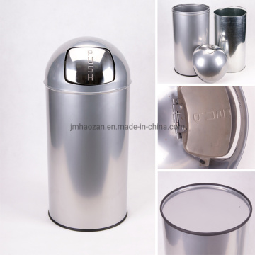 Push-Type Stainless Steel Dust Bin