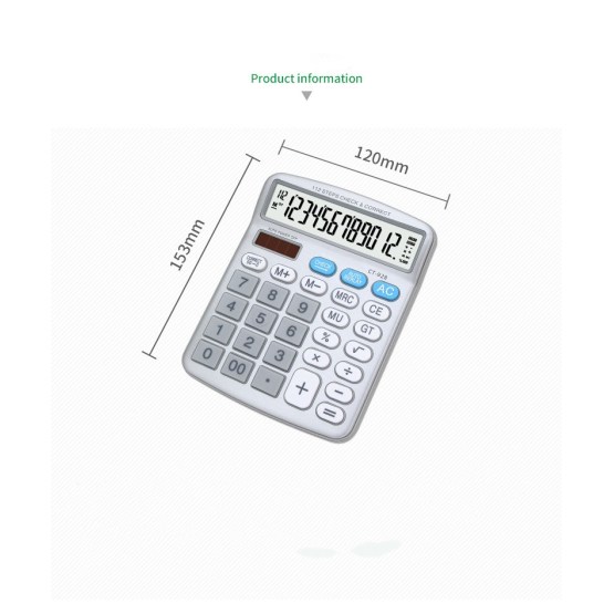 12 digits big display Metal faceplate calculator