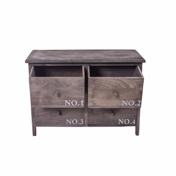 Sideboard Chest of Drawers 4 Drawers Wood Grey White Urban Style Entrance Bedroom