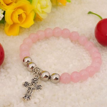 Natural Rose Quartz Bracelet Gemstonejewelry alloy pendants