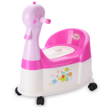 Duck Shape Plastic Baby Potty Chair With Wheel