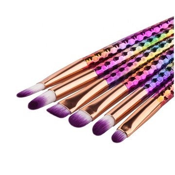 12pcs Rainbow Colorful Bling Prismatic Makeup Brushes Kit