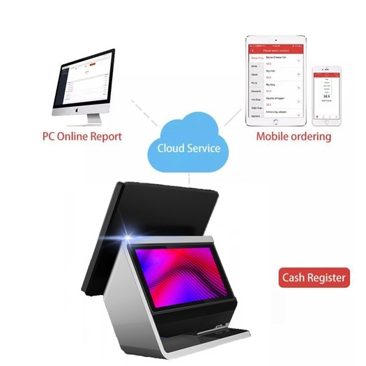 17`` aluminum dual screen android POS with NFC