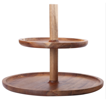 Wood 2 tier cake stand