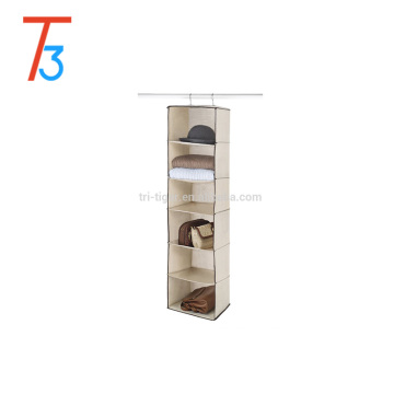 Wholesale 6/7 Shelf Foldable Fabric Cardboard Hanging Closet Organizer